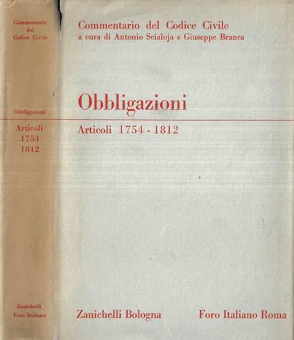 Obbligazioni Articoli 1754 - 1812 - copertina