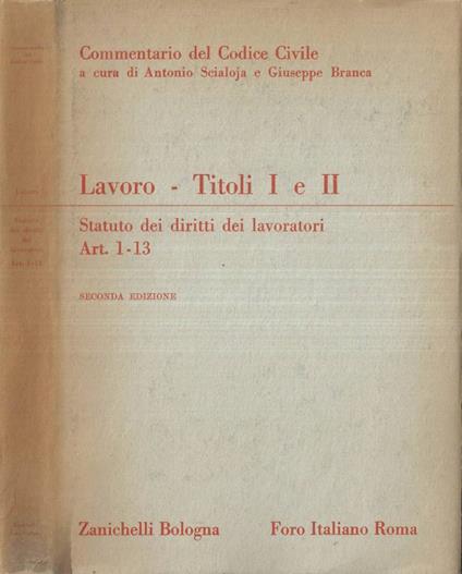 Lavoro - Titoli I e II - copertina