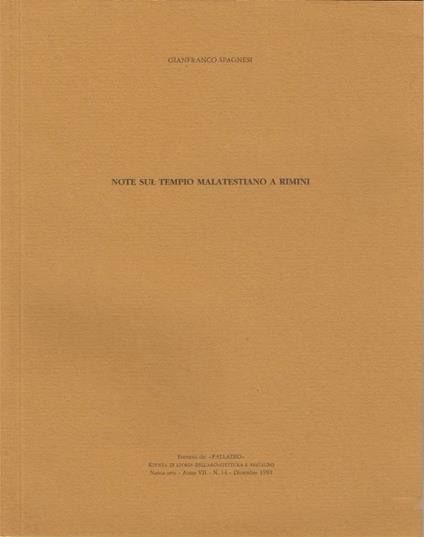 Note sul Tempio Malatestiano a Rimini - Gianfranco Spagnesi - copertina
