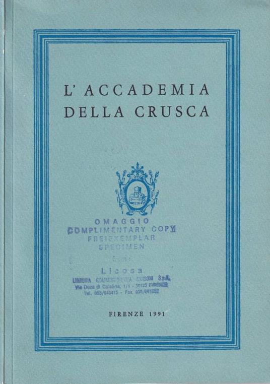 L' Accademia della Crusca - Giovanni Grazzini - copertina
