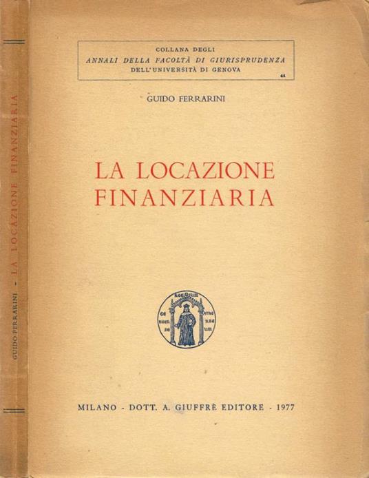 La locazione finanziaria - Guido Ferrarini - copertina