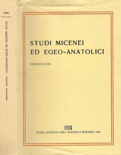 Studi Micenei ed Egeo Anatolici - copertina