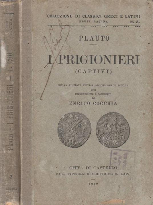 I prigionieri - T. Maccio Plauto - copertina