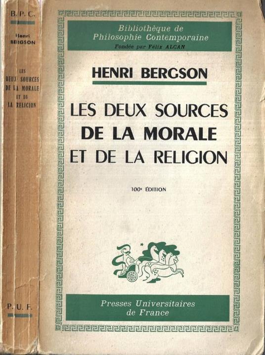 Les deux sources de la morale et de la religion - Henri Bergson - copertina