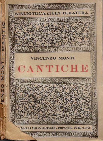 Cantiche - Vincenzo Monti - copertina