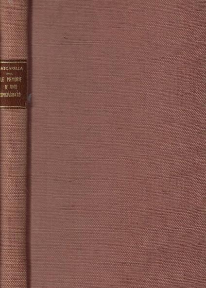 Le Memorie d'uno smemorato - Cesare Pascarella - copertina