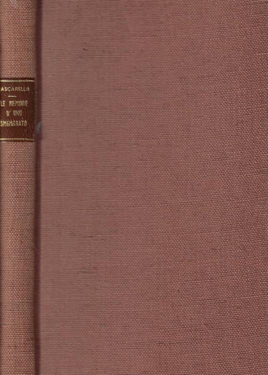 Le Memorie d'uno smemorato - Cesare Pascarella - copertina