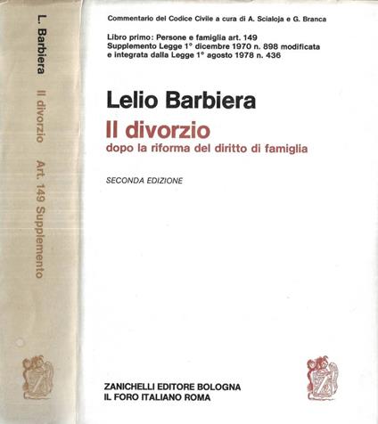 Il divorzio Ar. 149 - Lelio Barbiera - copertina