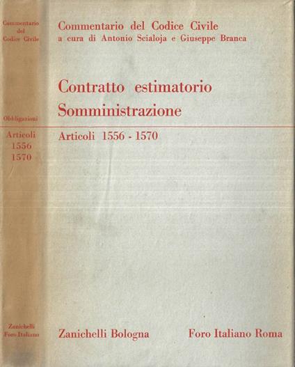 Contratto estimatorio somministrazione Articoli 1556 - 1570 - Gastone Cottino - copertina