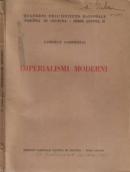 Imperialismi moderni - Gabriele Gabrielli - copertina