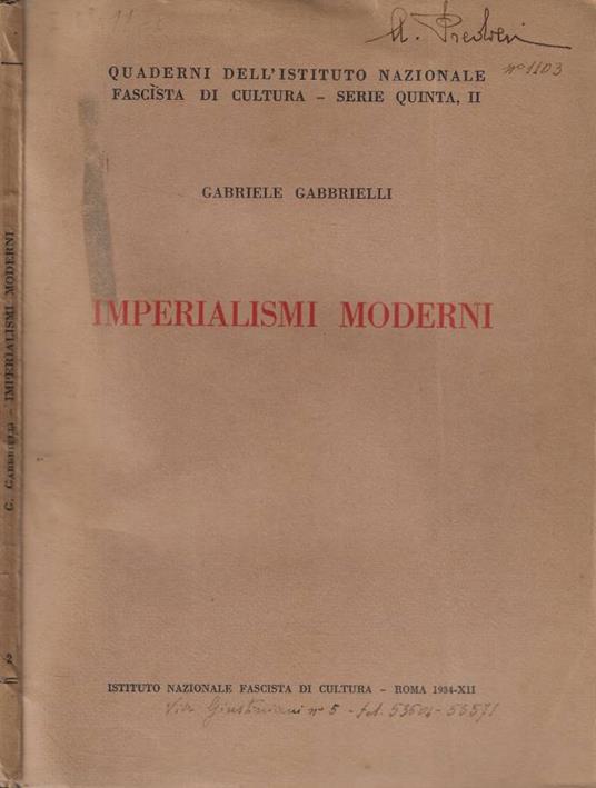 Imperialismi moderni - Gabriele Gabrielli - copertina