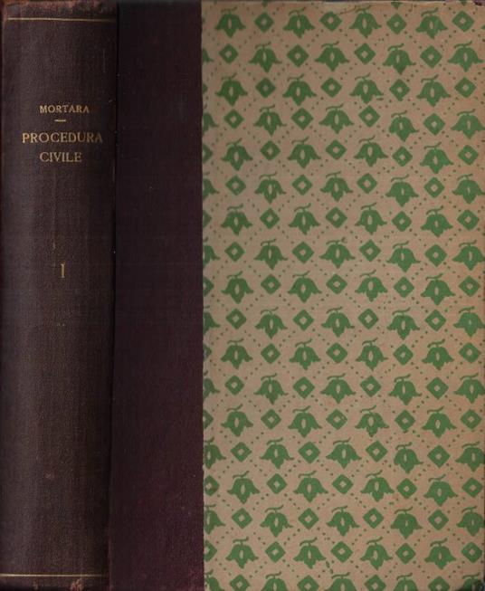 Manuale di procedura civile Vol. I - Lodovico Mortara - copertina