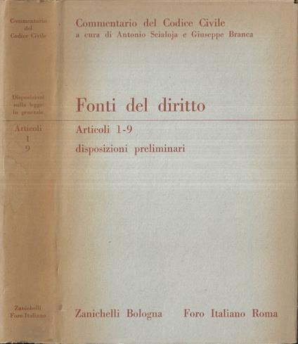 Fonti del diritto Articoli 1 - 9 - Alessandro Pizzorusso - copertina