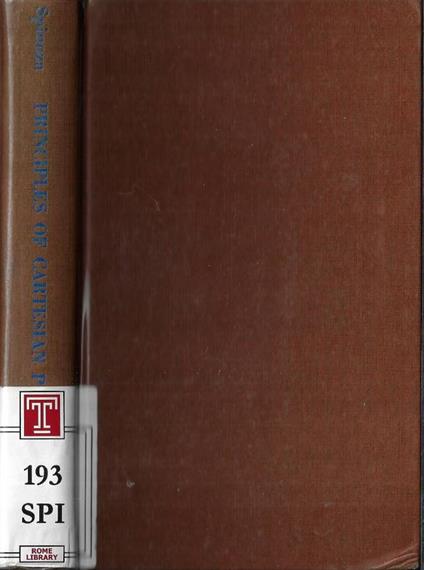 Principles of cartesian philosophy - Baruch Spinoza - copertina