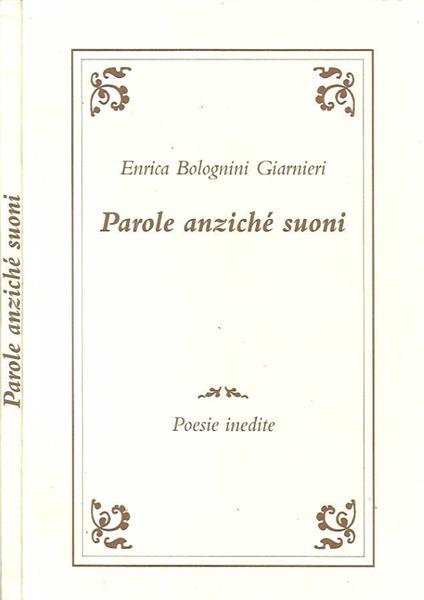 Parole anziché suoni - Enrico Giarnieri - copertina