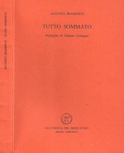 Tutto sommato - Augusto Frassineti - copertina