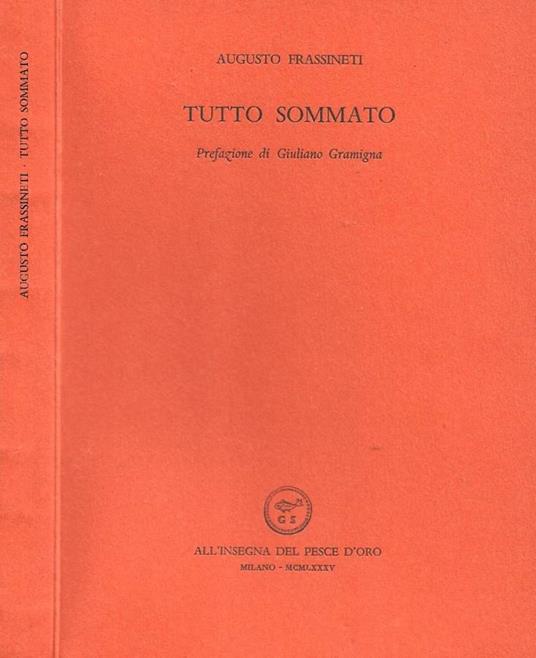 Tutto sommato - Augusto Frassineti - copertina