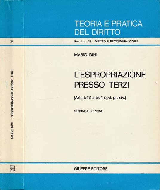 L' espropriazione presso terzi - Mario Dini - copertina