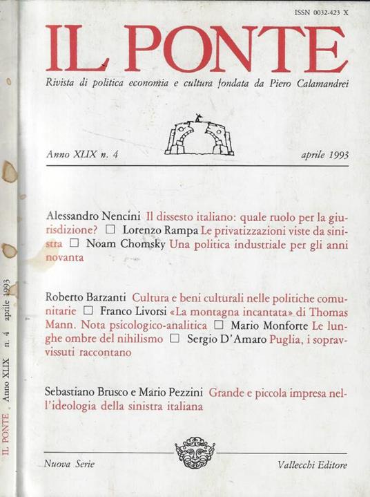 Il Ponte n. 4 Anno 1993 - copertina