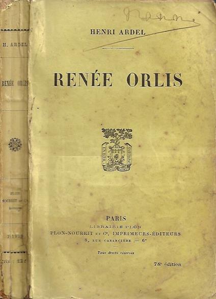 Renée Orlis - Henry Ardel - copertina