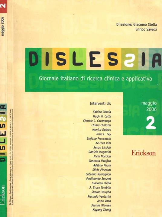 Dislessia. Vol. 3, n. 2, maggio 2006 - copertina