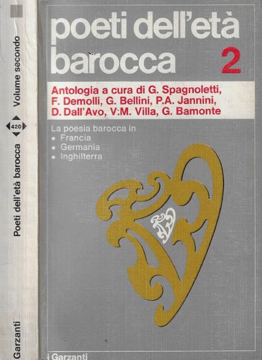 Poeti dell'età barocca 2: La poesia barocca in Francia, Germania e Inghilterra - copertina