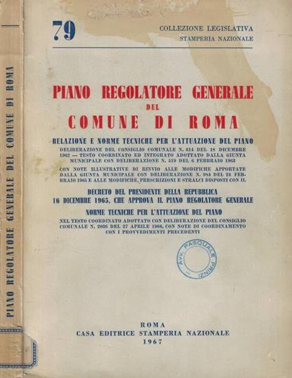 Piano regolatore generale del Comune di Roma - copertina