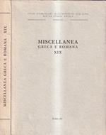 Miscellanea greca e romana XIX
