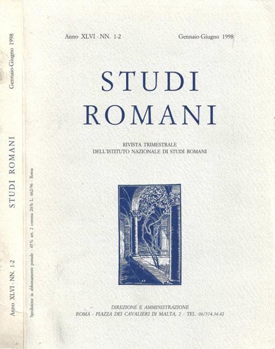 Studi Romani. Rivista trimestrale dell'Istituto Nazionale di Studi Romani. NN. 1-2, gennaio-giugno 1998 - copertina