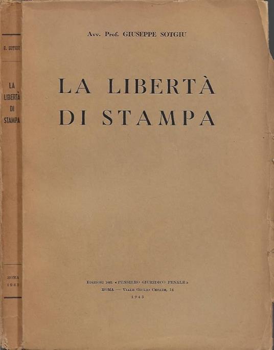 La libertà di stampa - Giuseppe Sotgiu - copertina