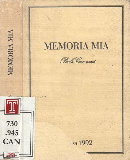 Memoria mia - copertina