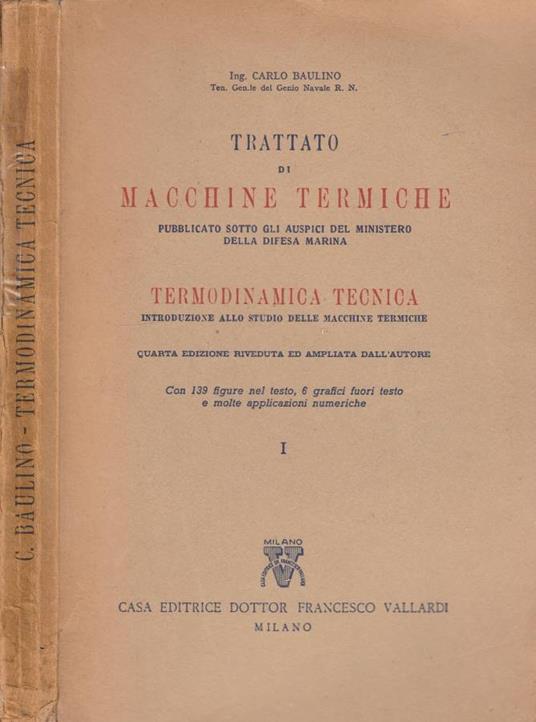 Trattato di macchine vol I - copertina