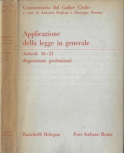 Applicazione della legge in generale - copertina