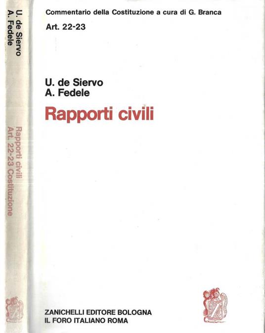Rapporti civili Ar. 22 - 23 - copertina