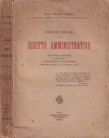 Istituzioni di diritto amministrativo - copertina