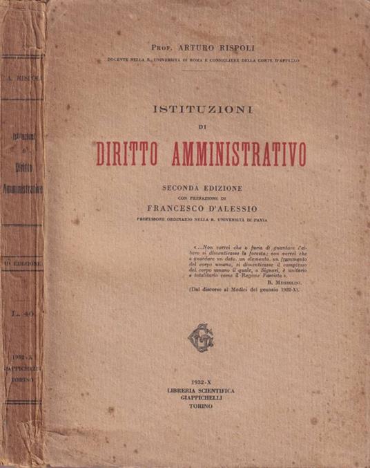 Istituzioni di diritto amministrativo - copertina