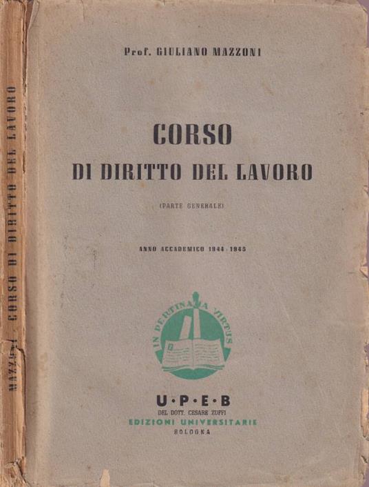 Corso di diritto del lavoro - copertina