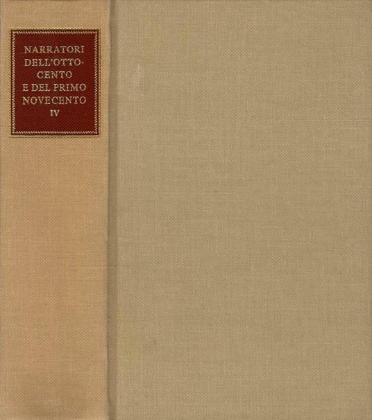 Narratori dell'ottocento e del primo novecento - copertina