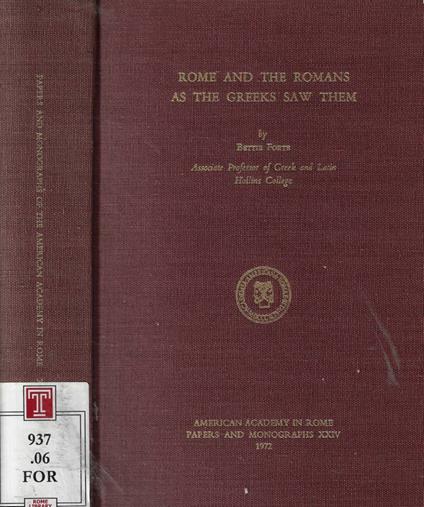 Rome and the romans as the greeks saw them - copertina