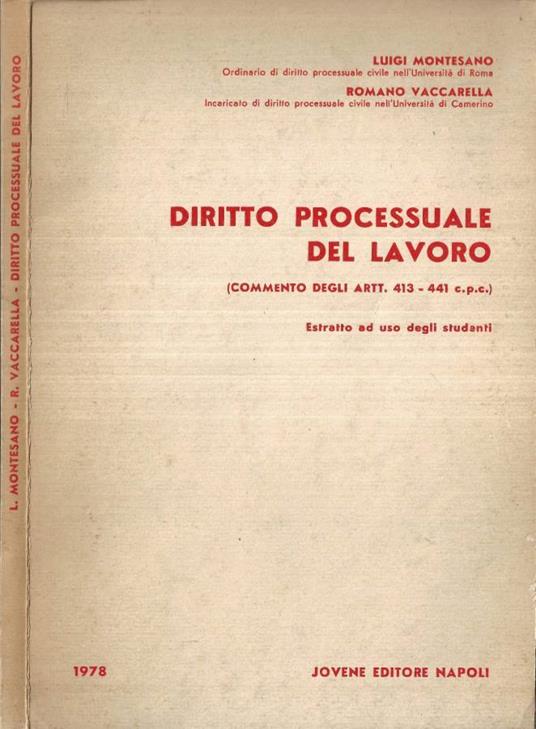 Diritto processuale del lavoro - copertina