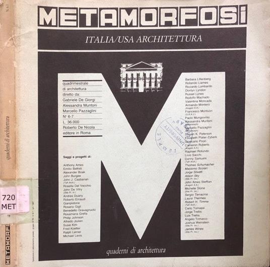 Metamorfosi n 6/7 1987 - copertina