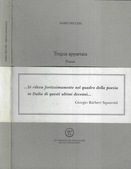 Tregua appartata - Mario Becchis - copertina