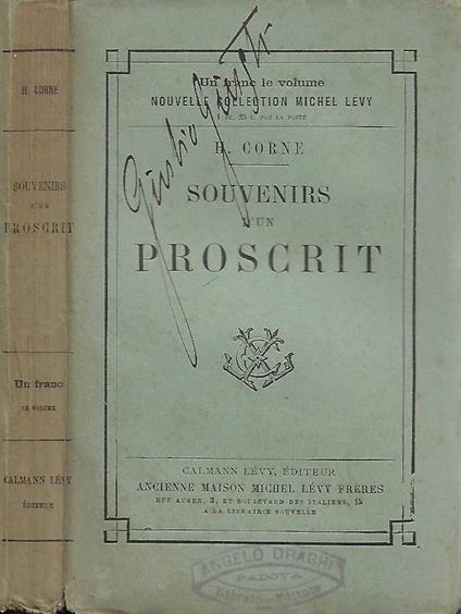 Souvenirs d'un Proscrit - Hyacinthe Corne - copertina