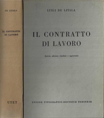 Il contratto di lavoro - Luigi De Litala - copertina