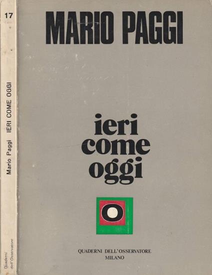Ieri come oggi - Mario Paggi - copertina