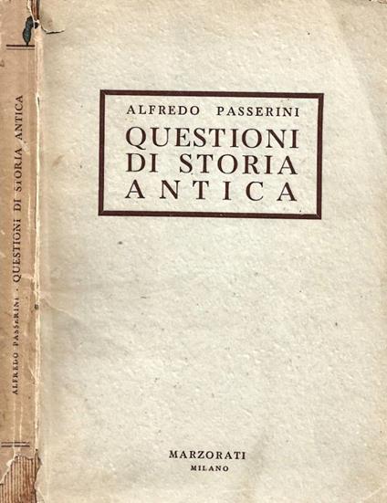 La civiltà del mondo antico (Problemi di Storia Orientale, Greca e Romana) - Alfredo Passerini - copertina