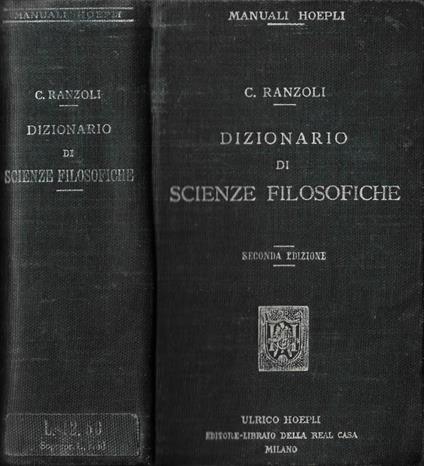 Dizionario di scienze filosofiche - C. Ranzoli - copertina