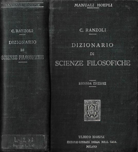 Dizionario di scienze filosofiche - C. Ranzoli - copertina