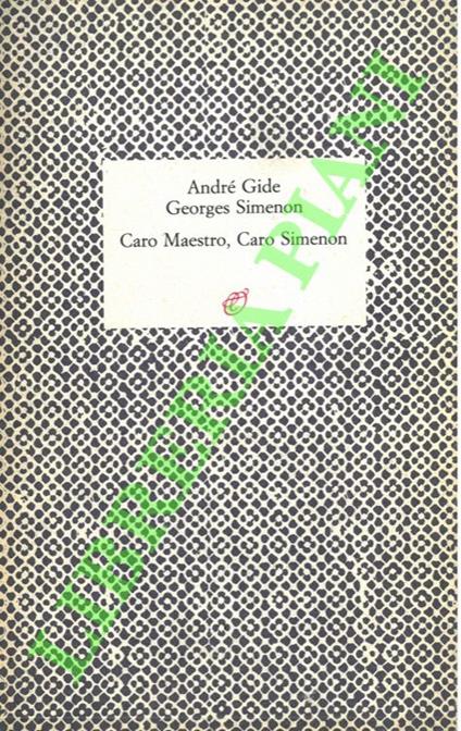 Caro Maestro, Caro Simenon - copertina
