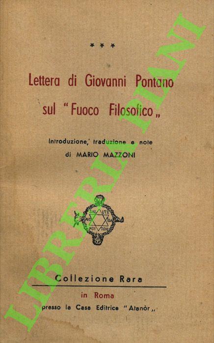 Lettera di Giovanni Pontano sul “Fuoco Filosofico” - Giovanni Pontano - copertina
